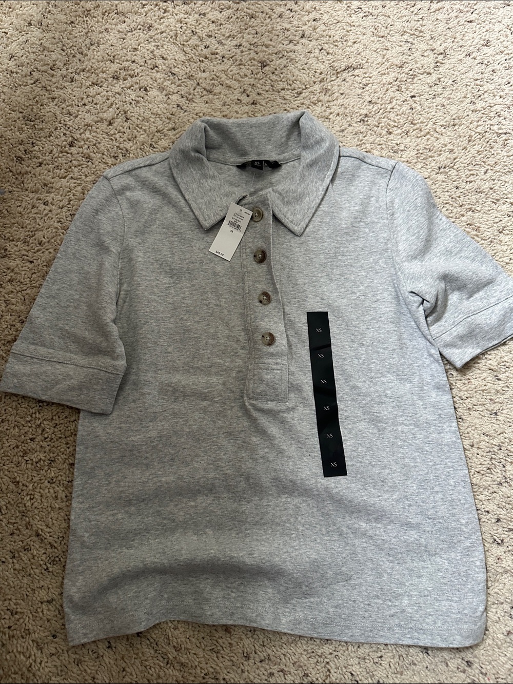 Banana Republic Gray Polo Shirt for women -Casual Short Sleeve Top